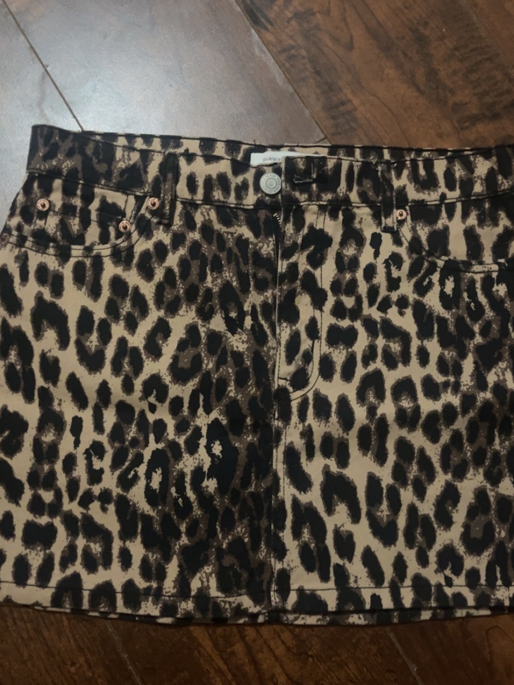Leopard Print Women’s Shorts - Black and Cream